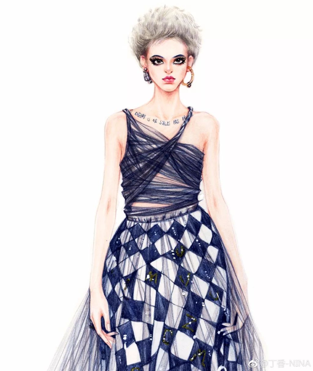 礼服怎么画好看仙气用彩铅,马克笔和彩铅裙子上色教程