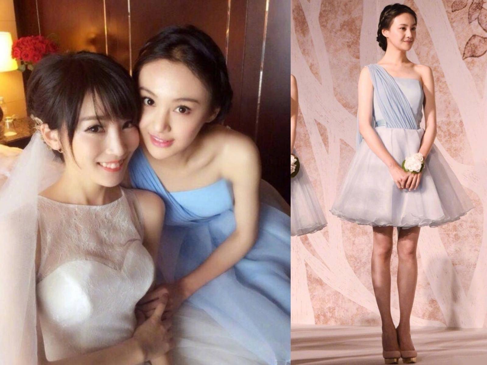 阿娇最漂亮的伴娘服,阿娇伴娘服装图片