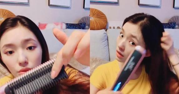 杨幂懒人直发梳,杨幂金稻直卷发梳用法