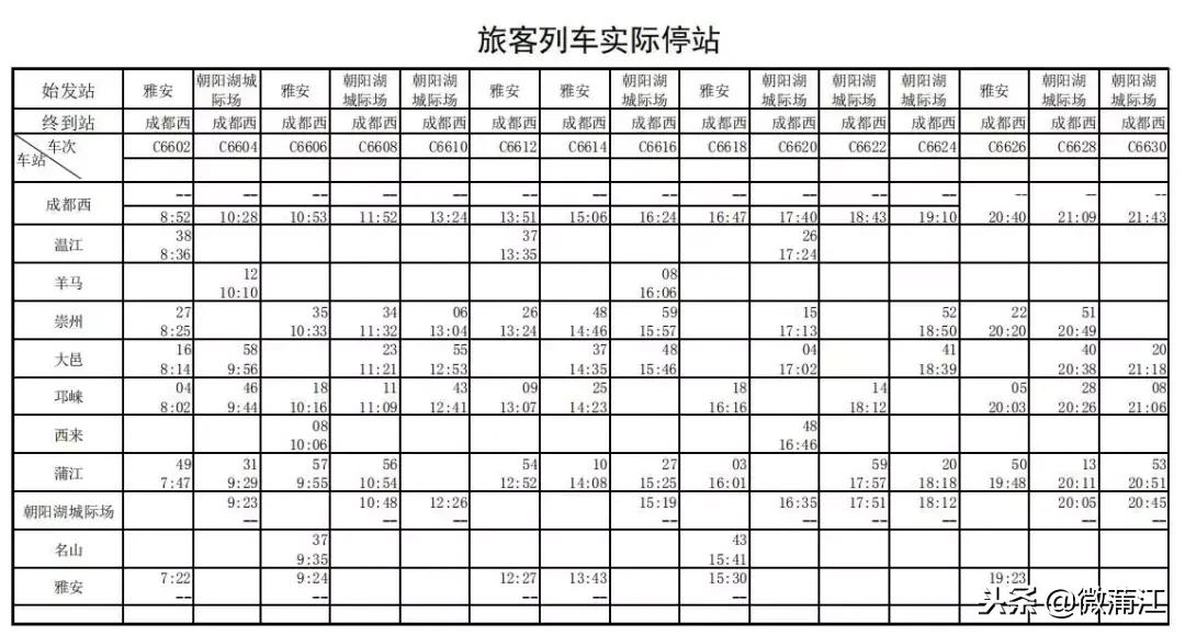 成雅铁路最新运行时刻表,成雅铁路运行时间