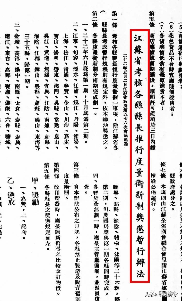 沭阳往事|全国统一度量衡工作中的沭阳县(1929-1933)