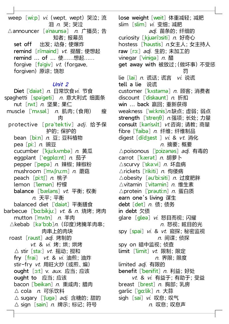人教版高中英语单词表全部电子版,人教版高中英语单词表