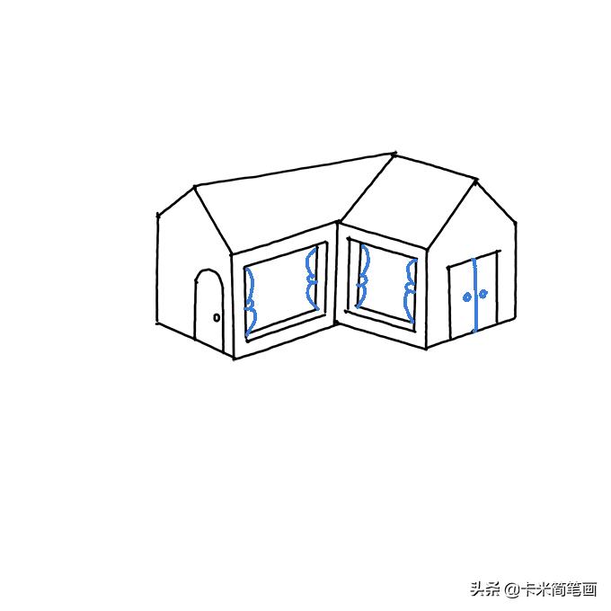 儿童画风车房子简笔画,儿童画简笔画房子图片