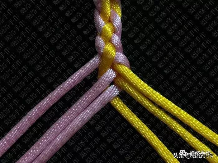 编四股辫绳的编法慢手法,零基础编绳四股辫教程