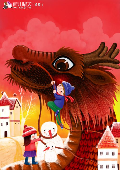 唯美插画壁纸动物,简单又漂亮的动物插画