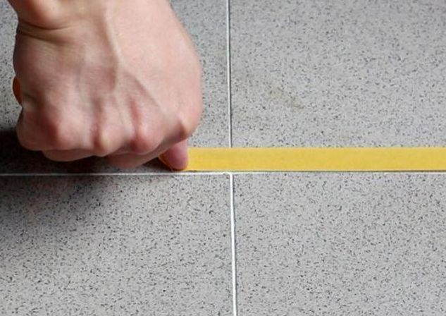 灰色地砖配土豪金美缝,土豪金美缝图