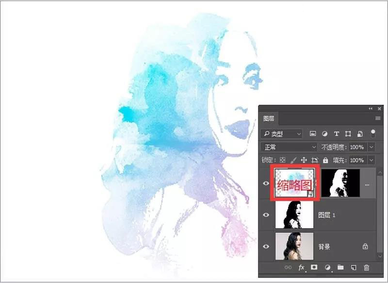 ps人像水彩画制作,ps人像水墨画调色教程