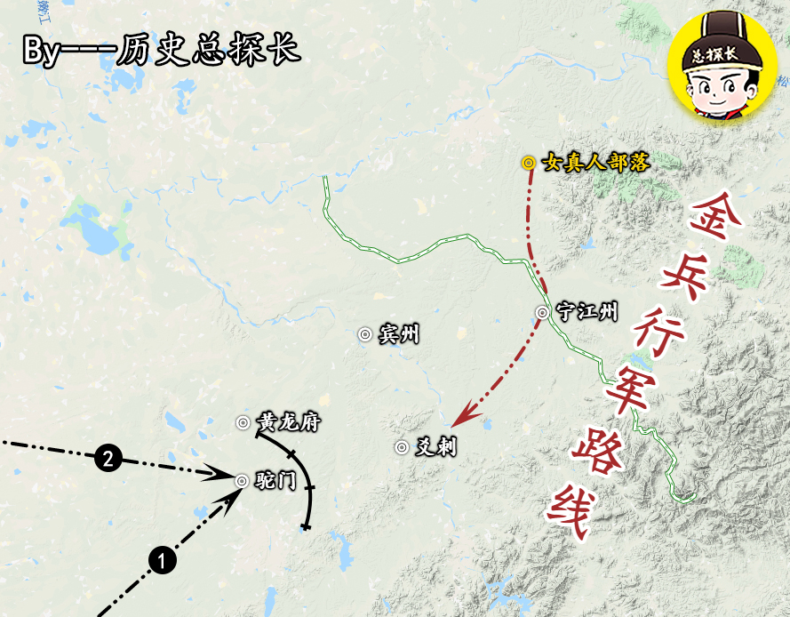 金国对辽国最悬殊战役,辽军攻打大宋地图