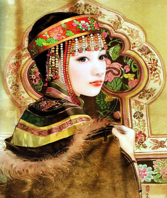 东方画姬---德珍彩绘古典美女画