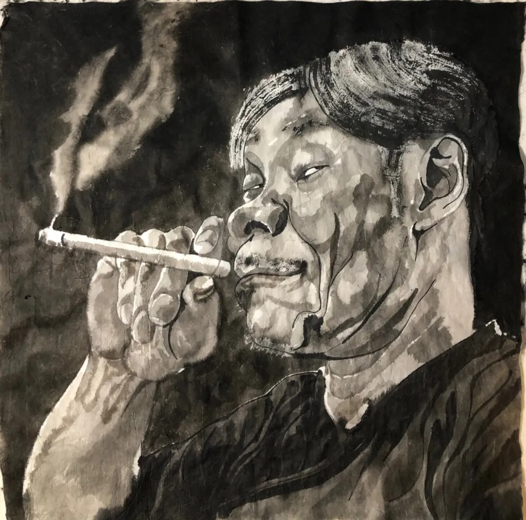 方增先水墨人物画作品欣赏图文,方力钧画自然风景