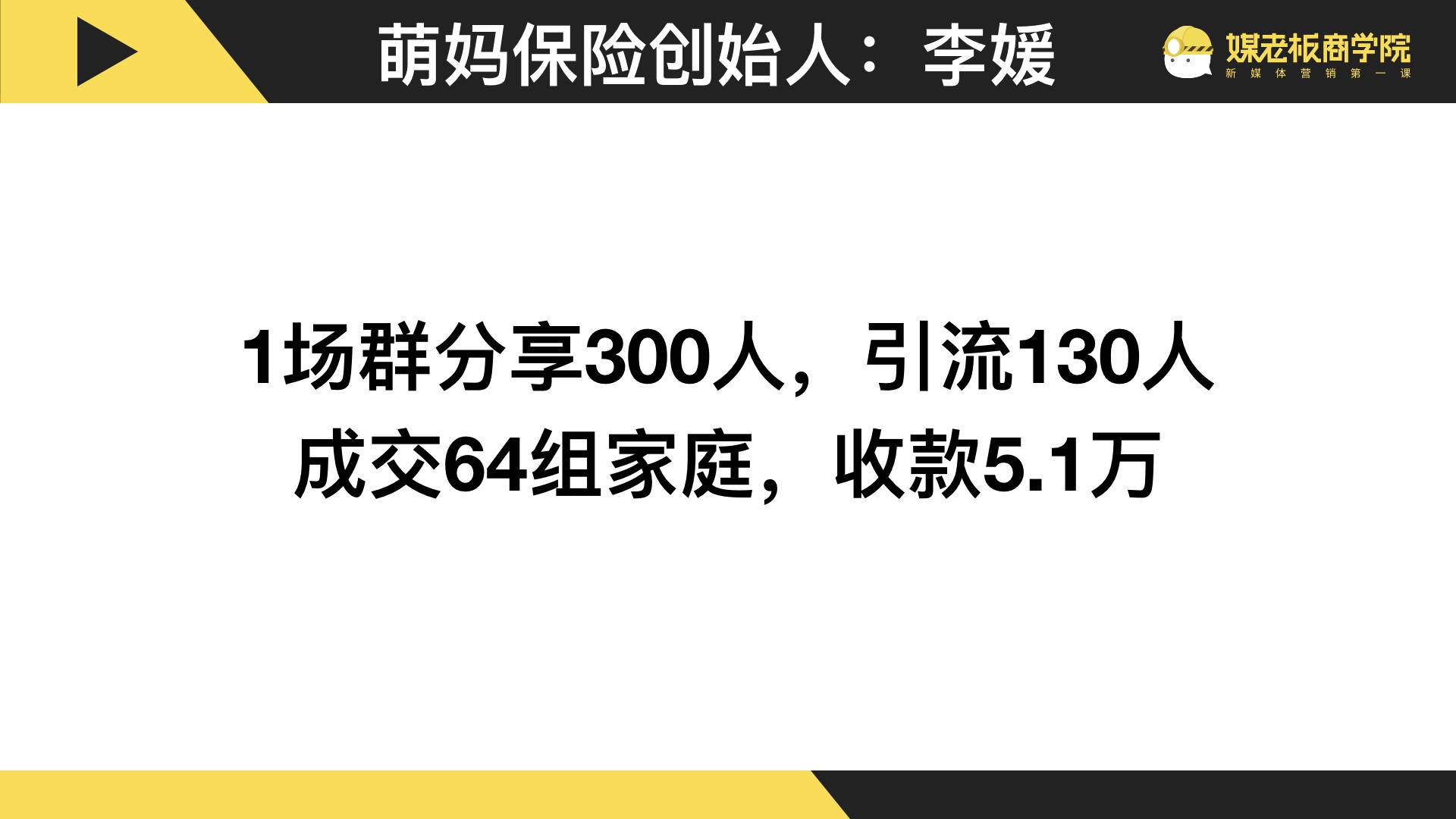 一场群分享300人，引流130人，成交64组家庭，收款5.1万，怎么做