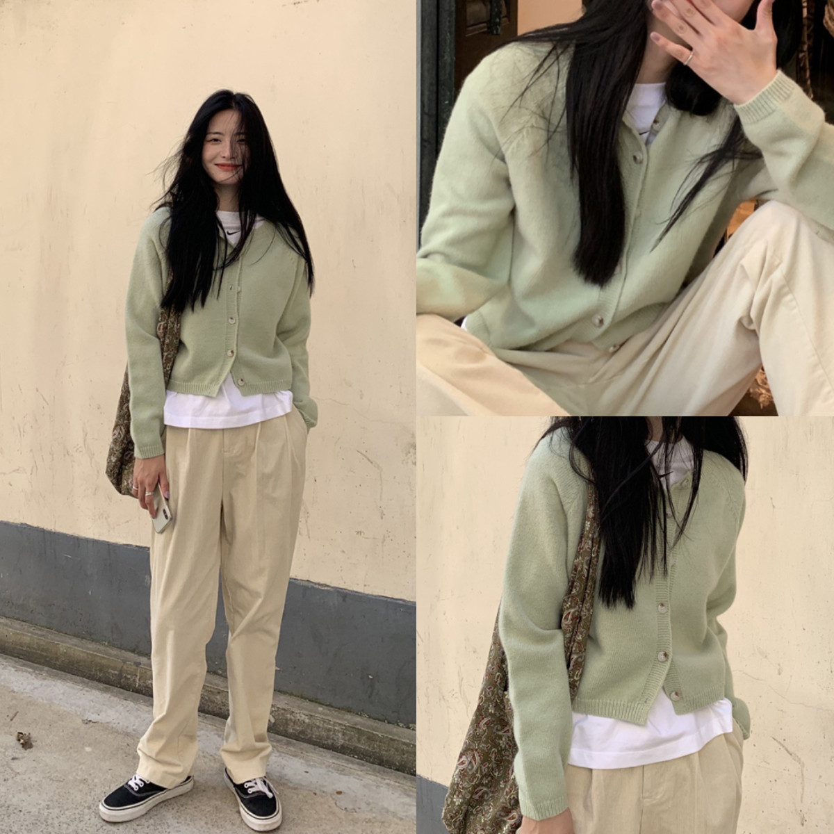 买针织衫选什么面料,焦糖色针织衫显肤色白