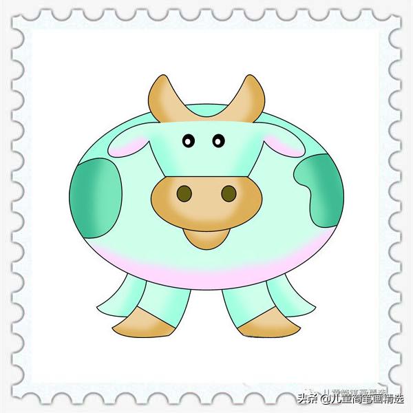 奶牛在吃草怎么画简笔画,如何画一只可爱的奶牛简笔画