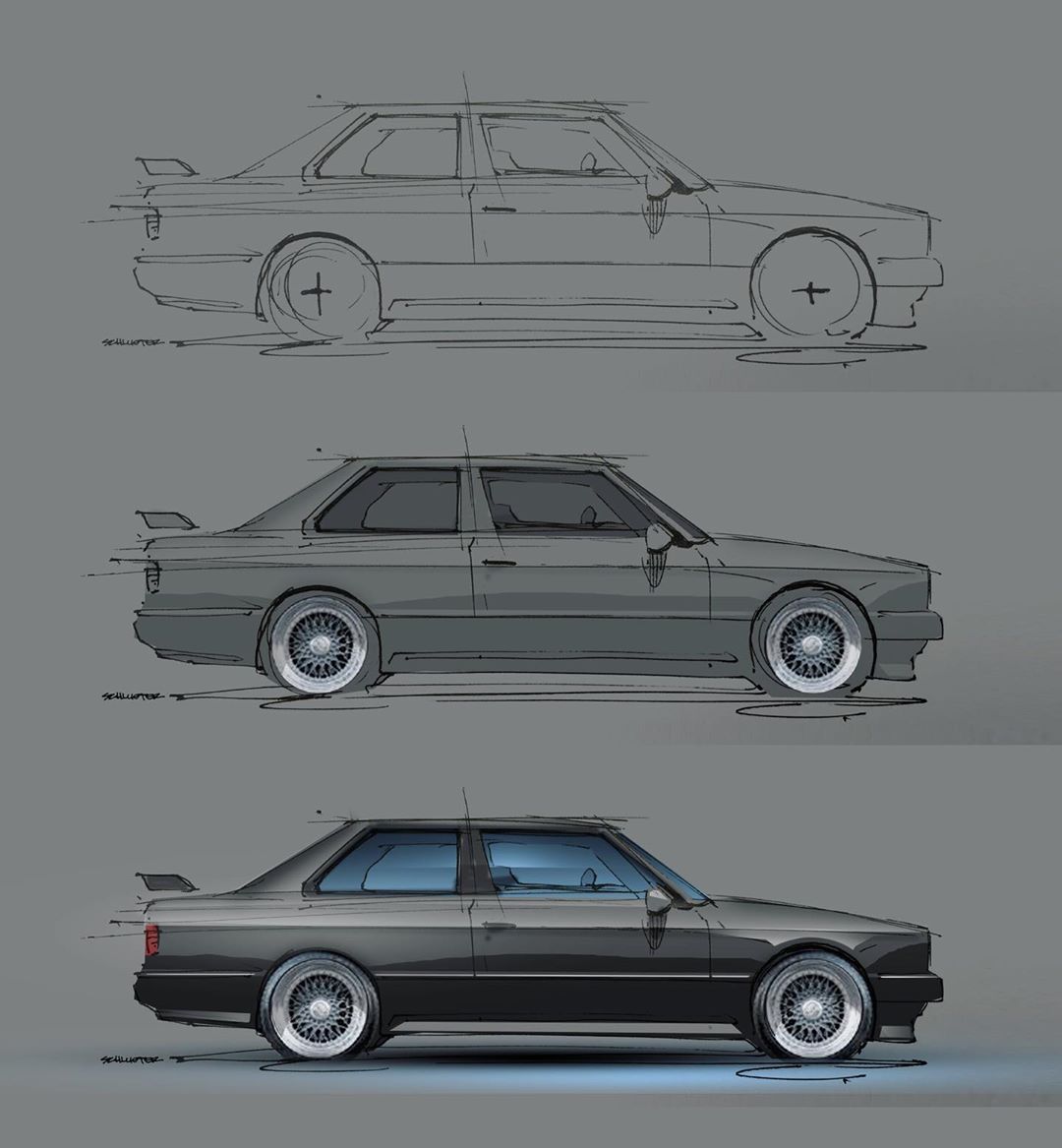 手绘酷炫汽车,从零开始汽车手绘