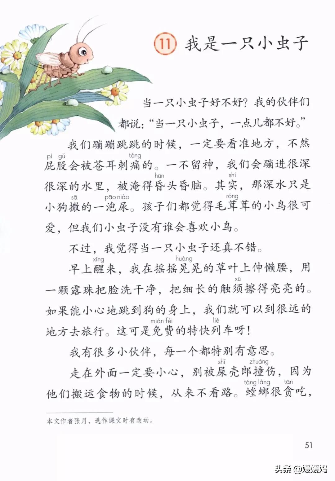 二年级下册我是一只小虫子课后题,二年级下册语文11我是一只小虫子