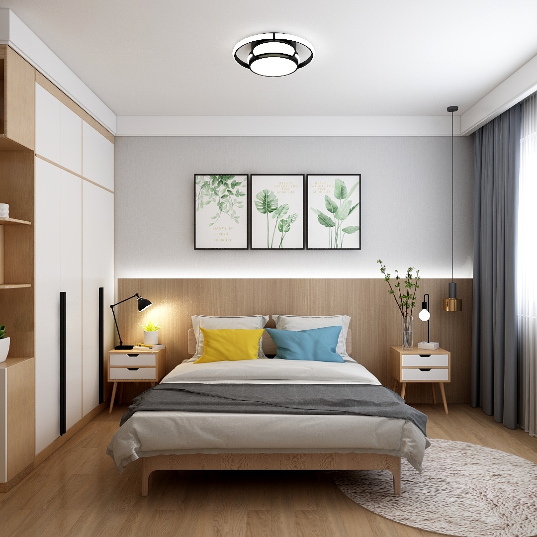卧室灯光极简布置主灯,一盏灯光设计