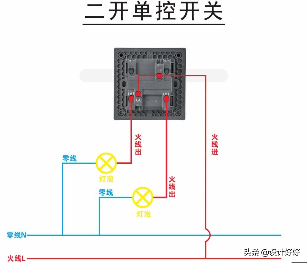 公牛双控开关插座正确的接线方法,16a带开关插座l1和l2如何接线