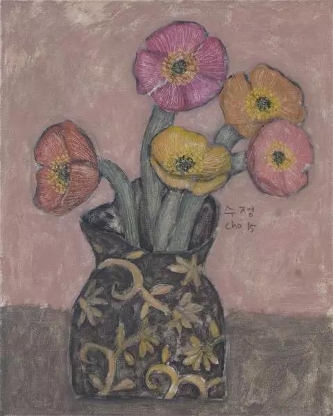 韩国女艺术家：卓秀英，画出来的雅致花草