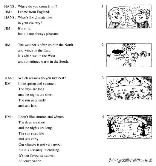新概念英语第1册第53-54课内容及练习:Aninterestingclimate