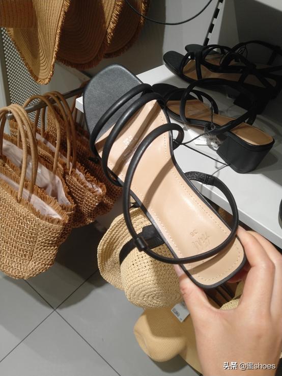 5公分凉鞋新款带拉链,hm粉凉鞋