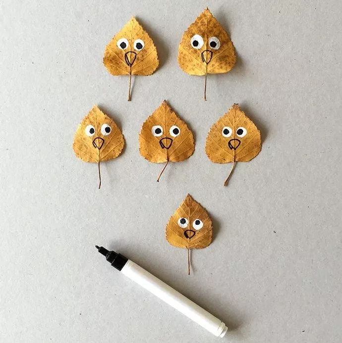 秋天落叶手工作业,秋天的颜色手工作业