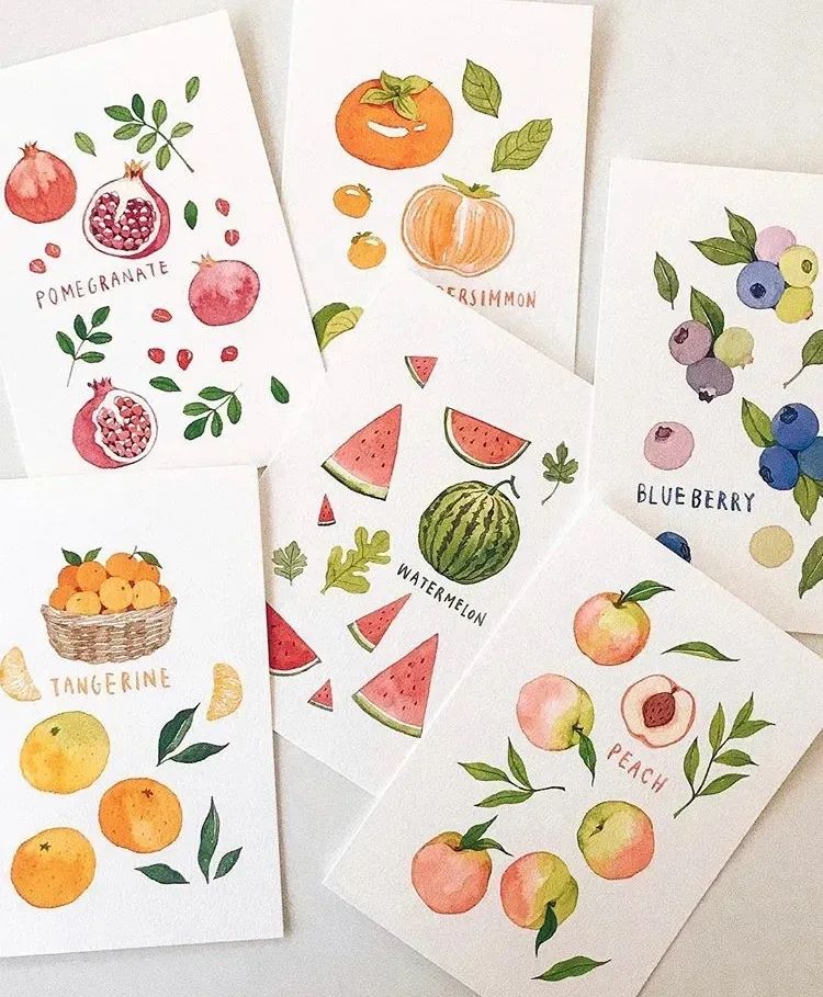 超美水彩画治愈,韩国女孩画画