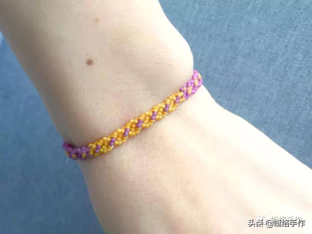 撞色编绳手链,长相思撞色手链教程