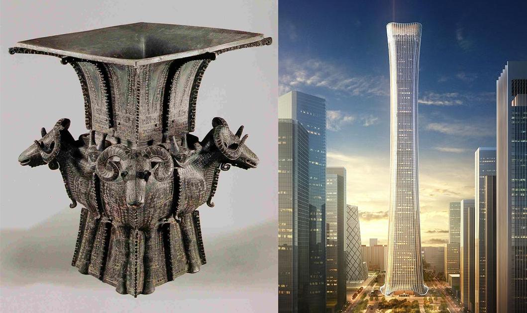 明月映衬中国尊北京最高建筑528米,北京中国尊528米112层