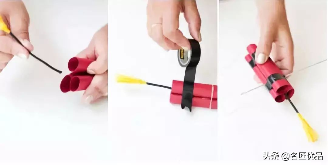 元旦手工彩纸鞭炮,元旦节手工鞭炮