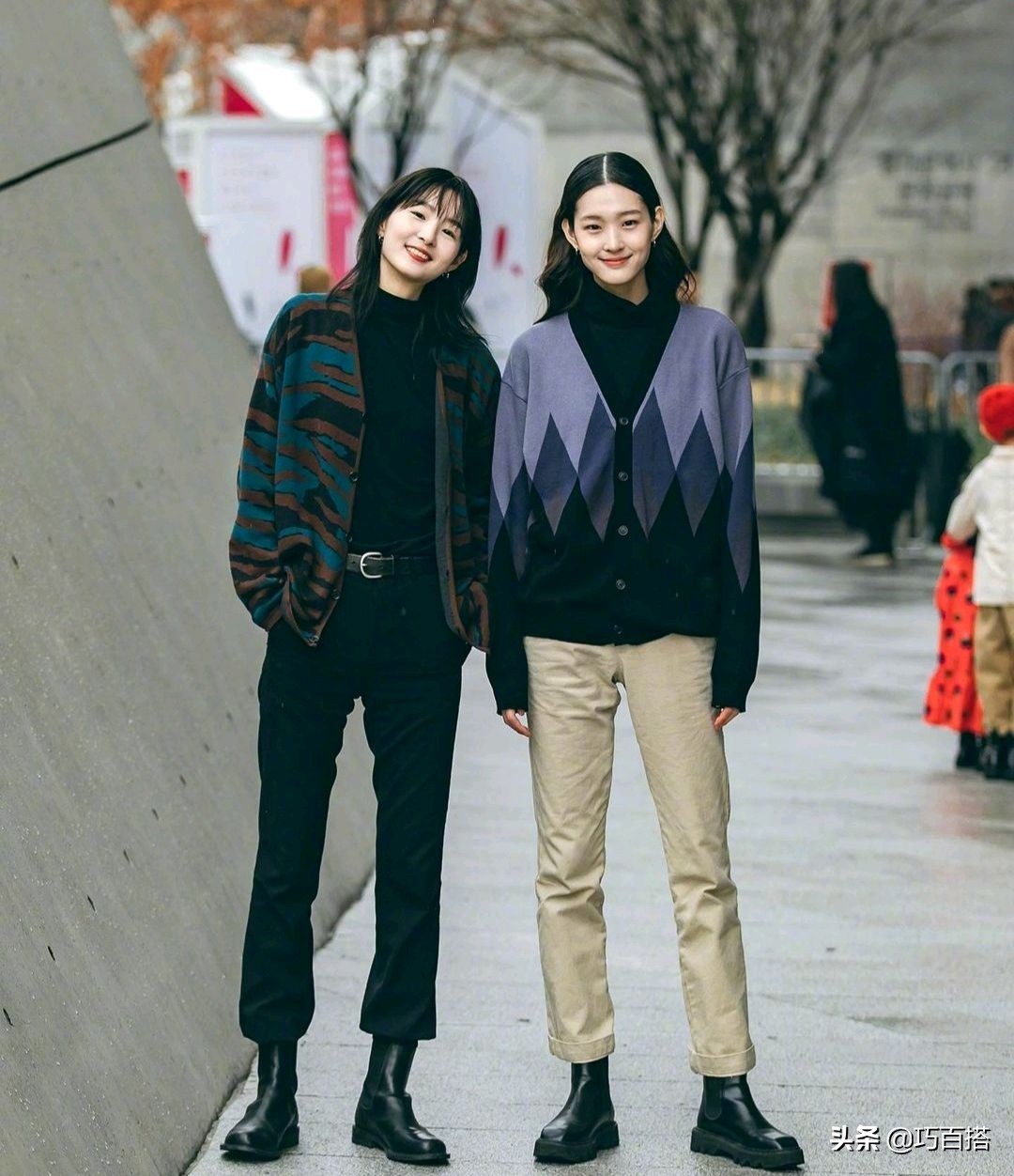 韩国美女明星夏街拍穿搭,韩国时装周潮人牛仔外套街拍