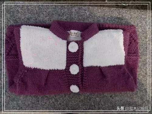 儿童双色小碎花编织教程,女童波点马海毛衣编织