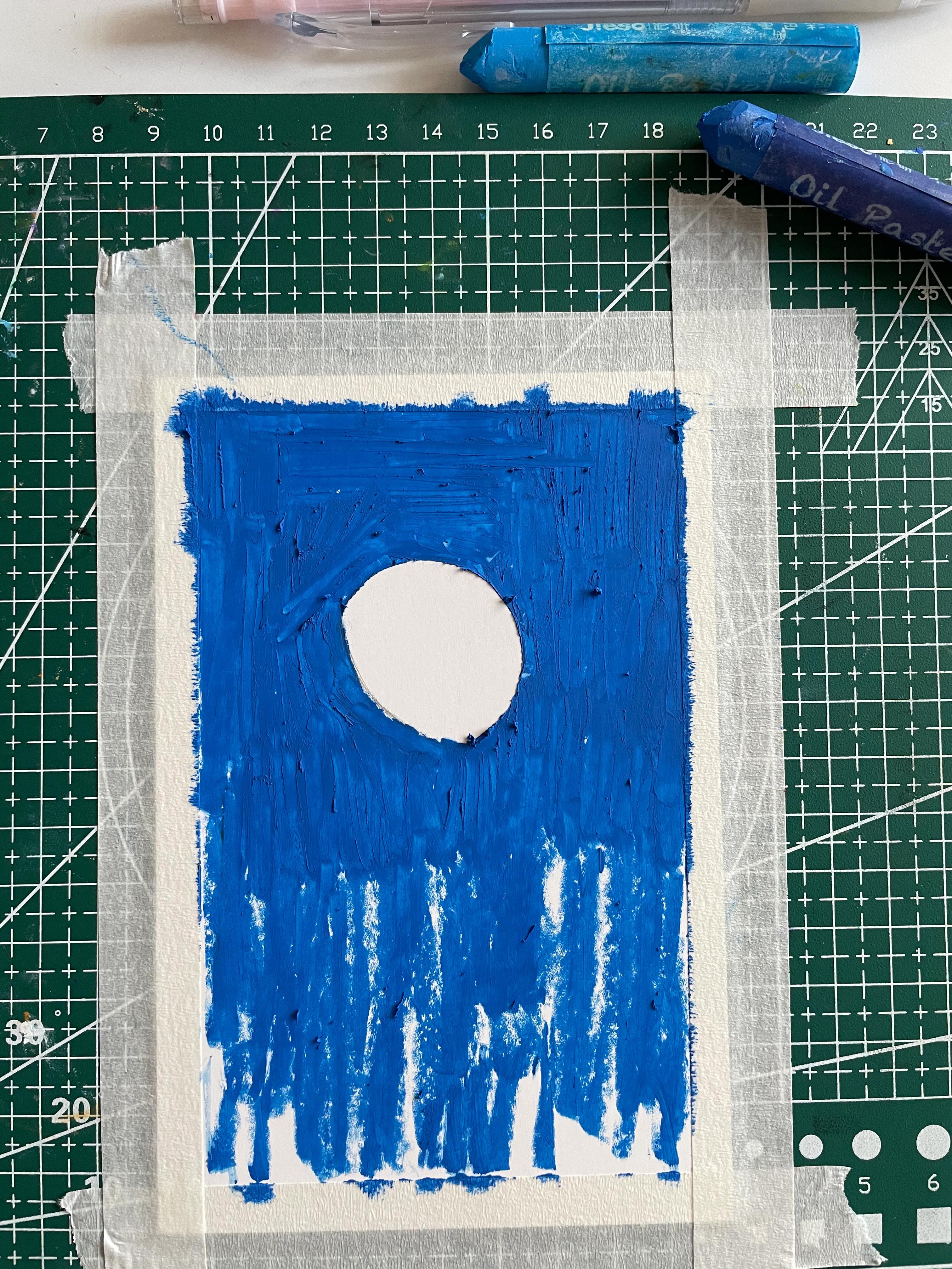 油画棒教程第13课月色下的夜晚,油画棒绘画入门零基础日出