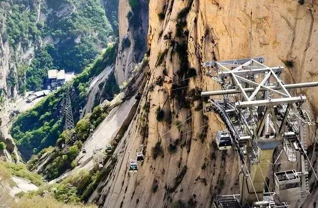 探秘华山三大特色索道,华山风景视频大全华山索道