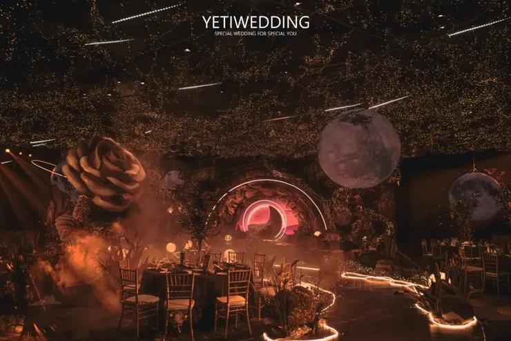 神秘的蓝色系星空主题婚礼,一场神秘浪漫的星空婚礼主题