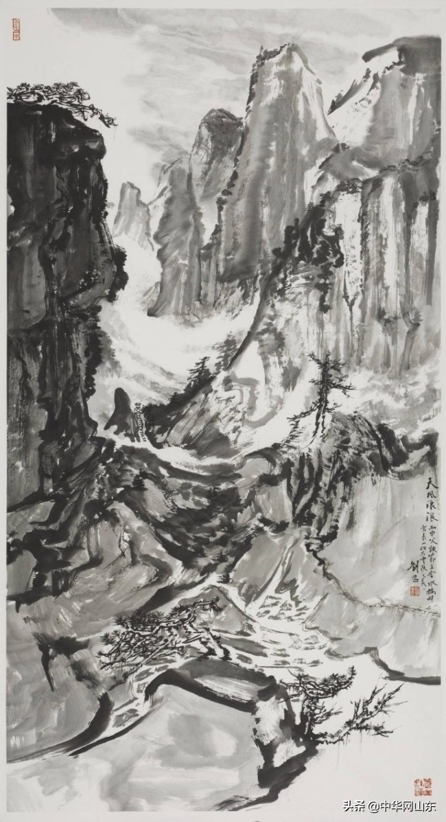 刘罡画作,泰山顶级水墨山水画