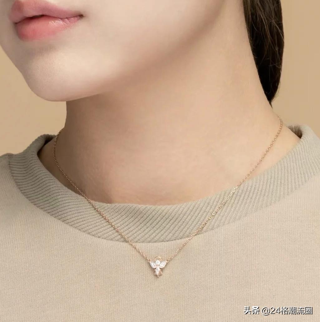 施华洛世奇梦幻蓝天鹅锁骨链,施华洛世奇stone项链测评