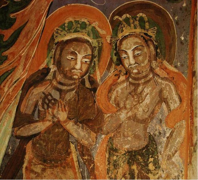 敦煌428窟介绍,敦煌329窟壁画飞天图