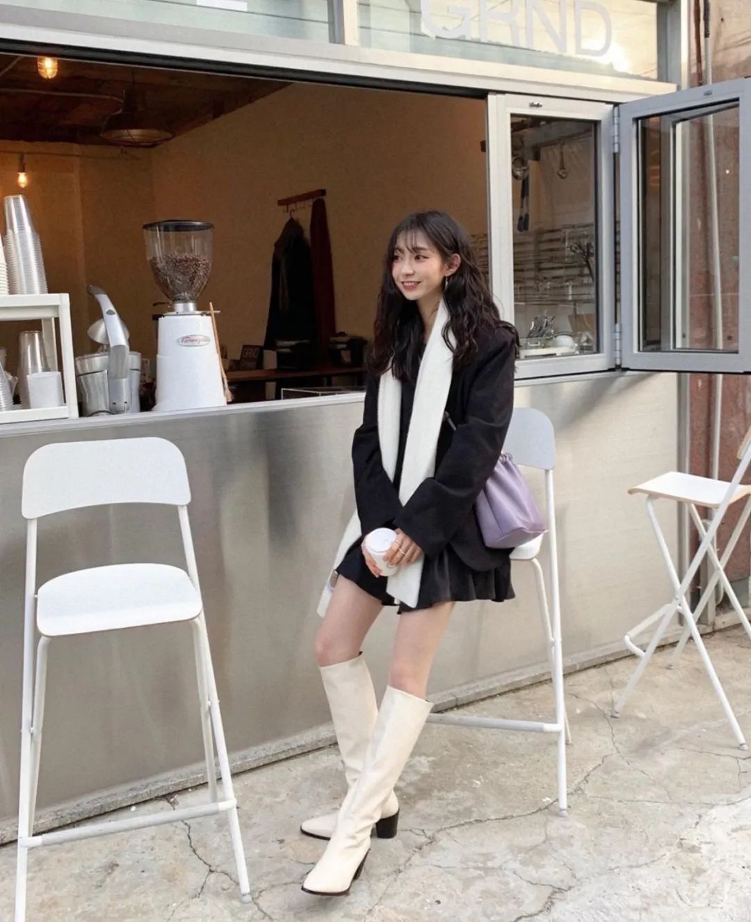 马丁靴冬天裤子,马丁靴长筒秋冬过膝搭配示范