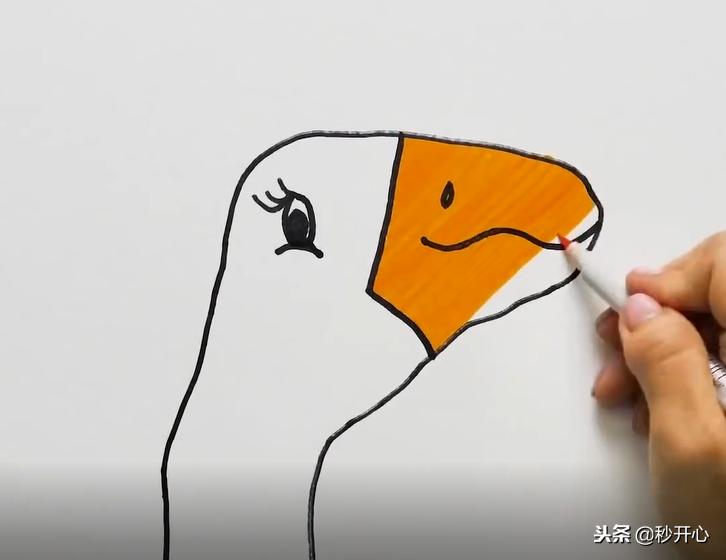 特别可爱小鹅怎么画,可爱呆萌的大白鹅怎么画