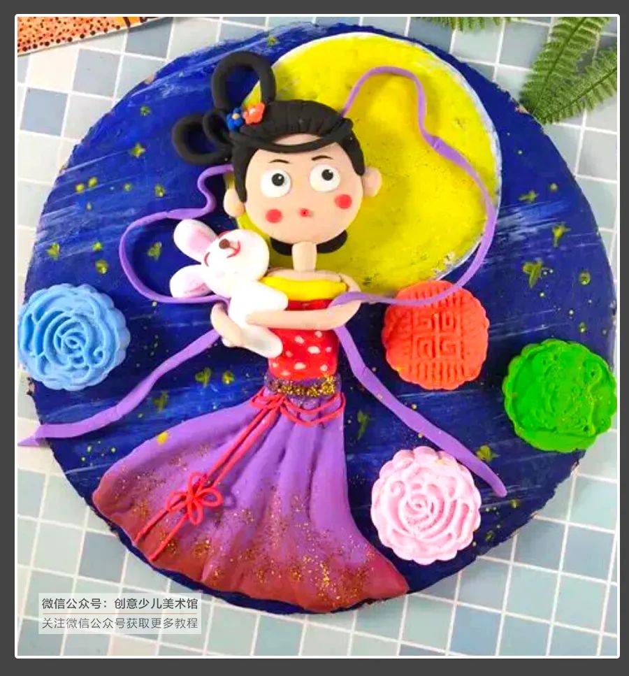 简单粘土画的100种做法,轻粘土浮雕圆形作品图片大全