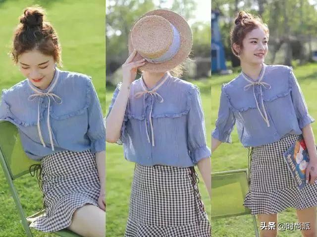 格子裙半身裙夏季搭配,雪纺半身裙怎么搭配上衣秋冬款
