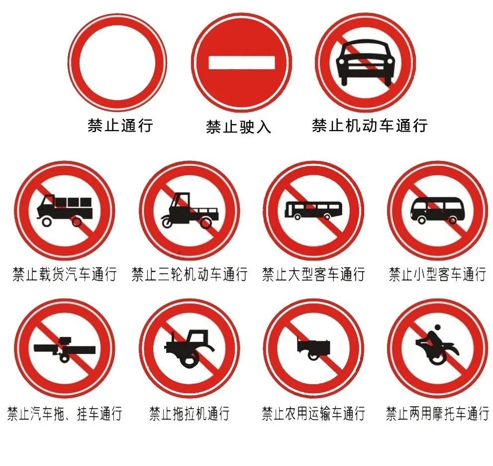 交通标志有警告标志禁令标志,开车需要看的交通指示标志