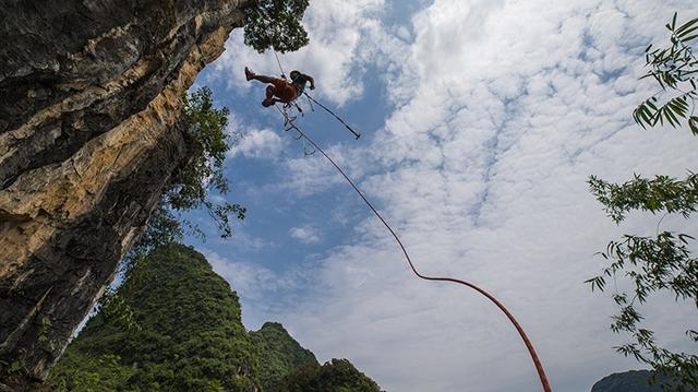 南宁马山自然岩壁攀岩,攀岩自然岩壁系列赛马山