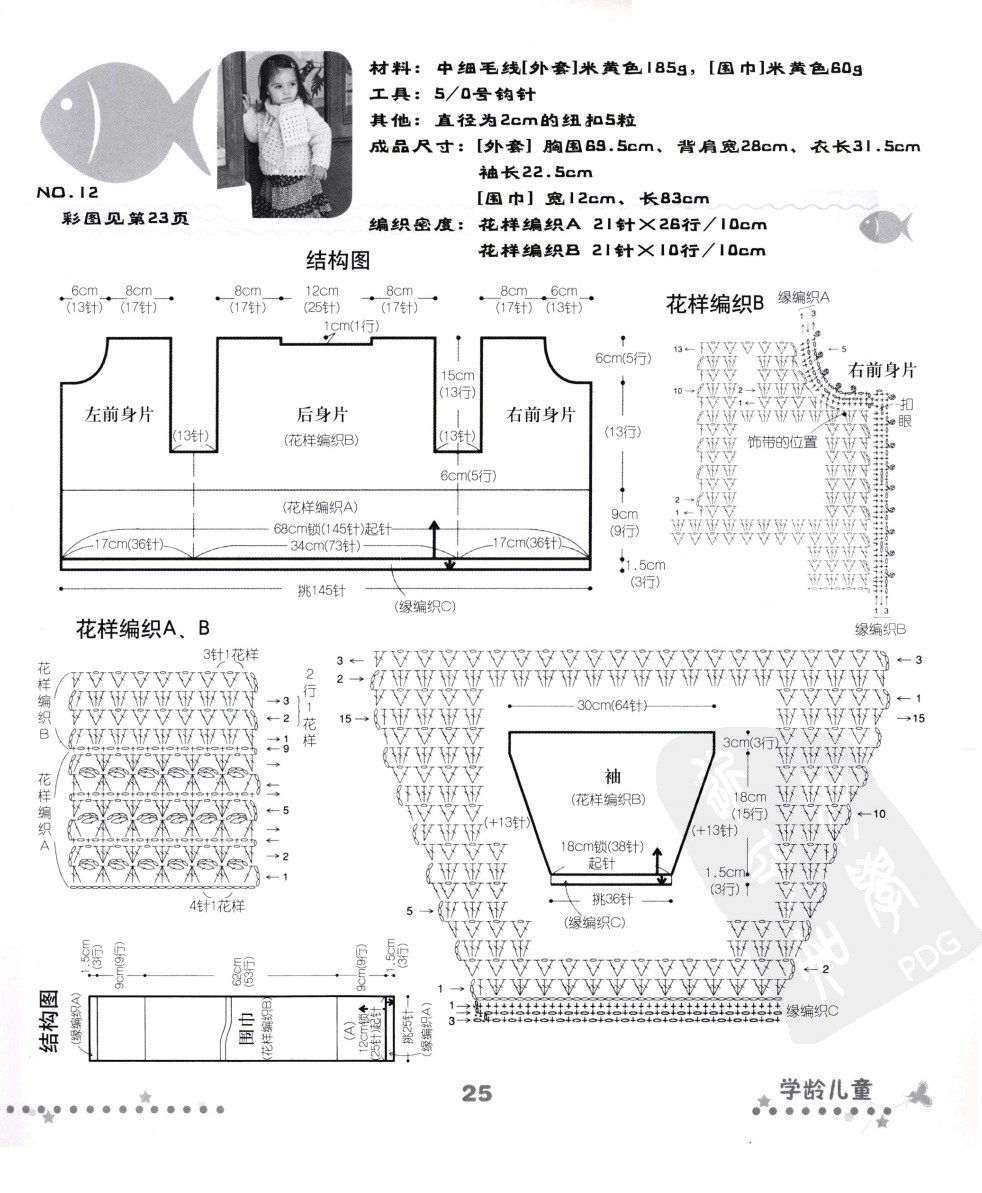 斗篷式披肩毛衣编织图解教程,超漂亮的宝宝毛衣编织详细教程