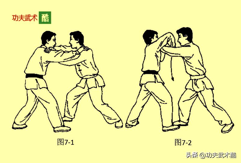 擒腕法（2），用外力压迫和猛力击打，使敌腕关节剧痛而屈服