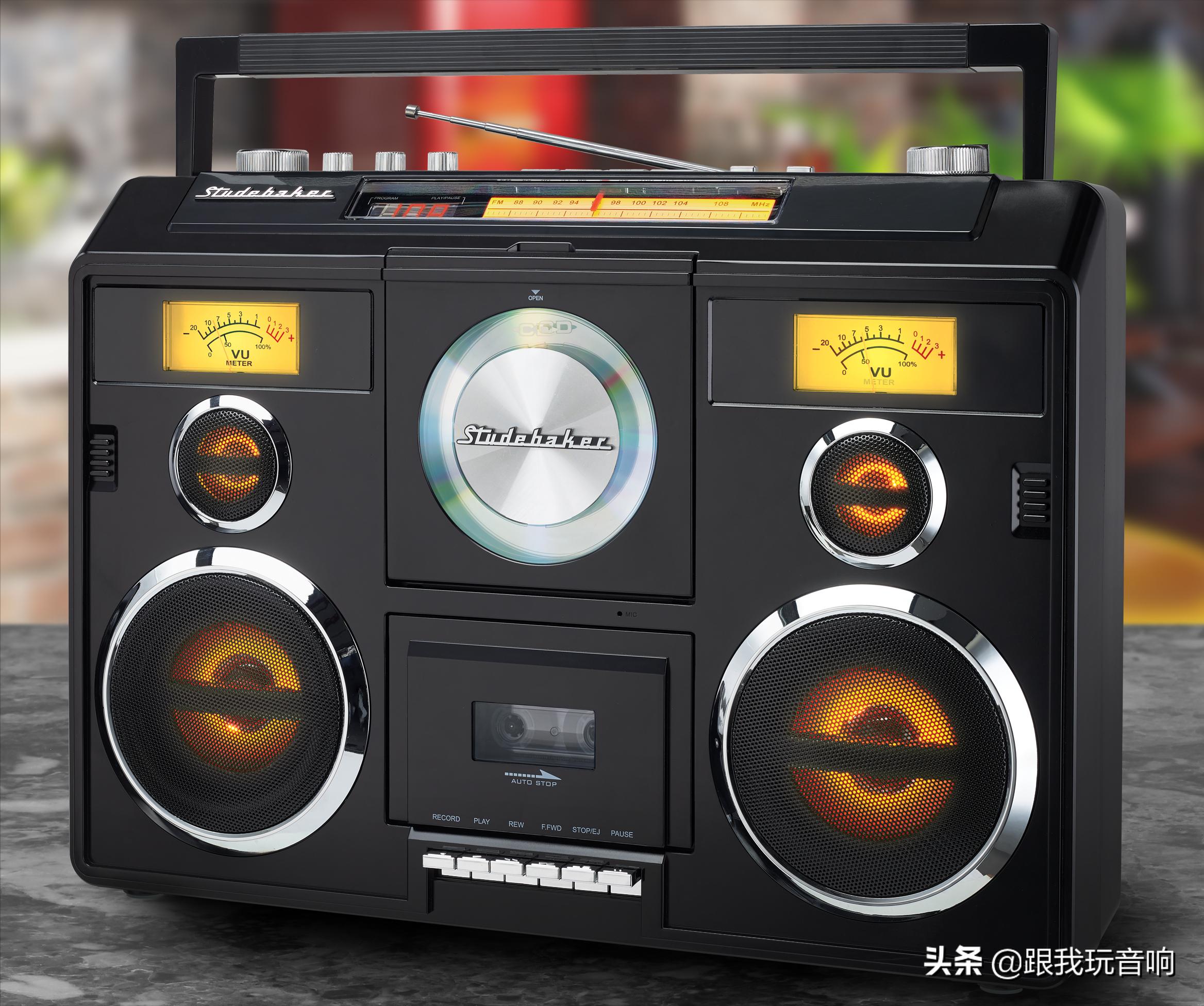 复古蓝牙音响收音机超大款,原木复古收音机便携式