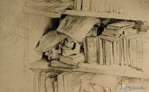 门采尔自画素描高清大图,素描大师门采尔著名作品