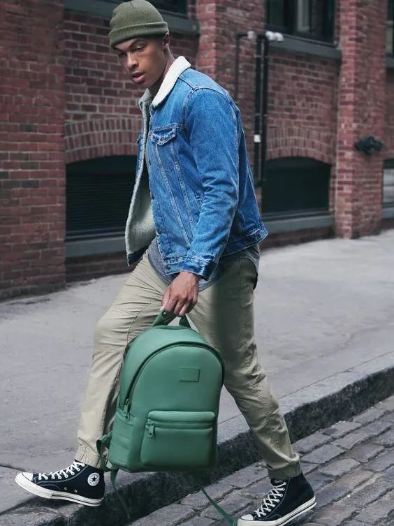 欧巴双肩包单品,韩国ins风复古双肩包