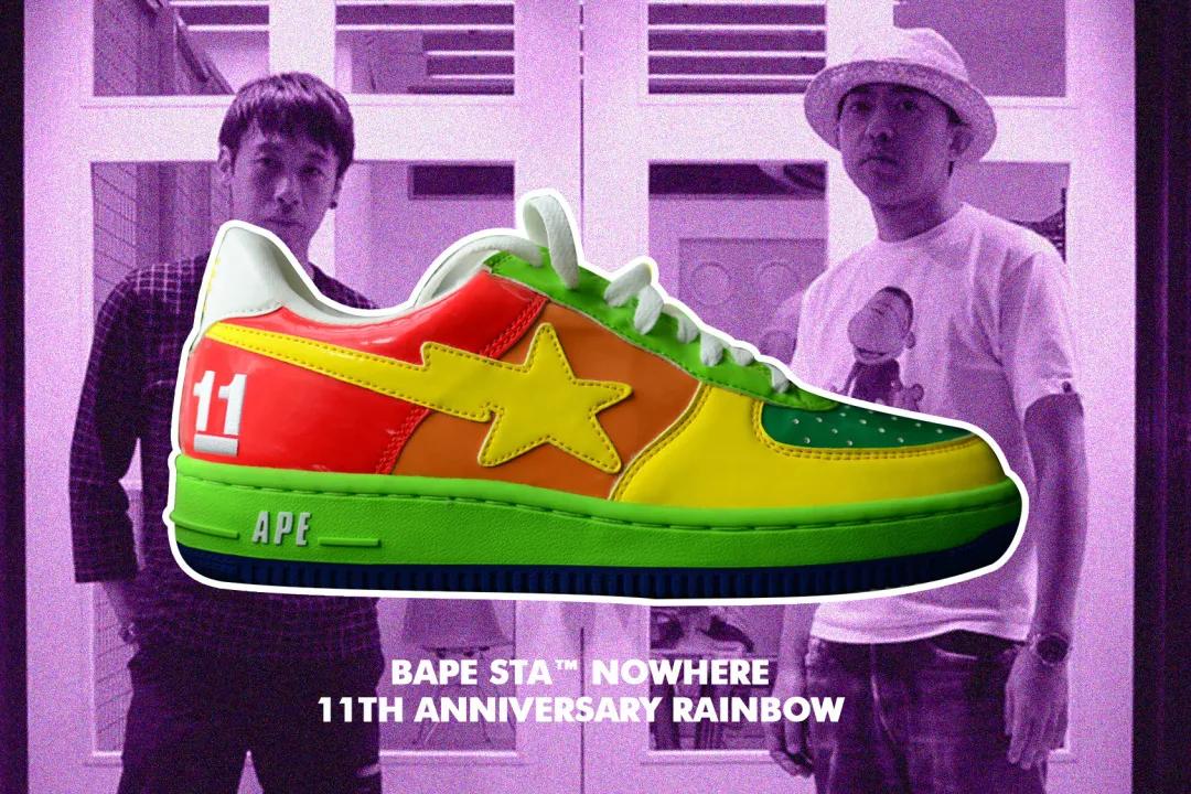 bapesta鞋白橙,bapesta20年新年限定