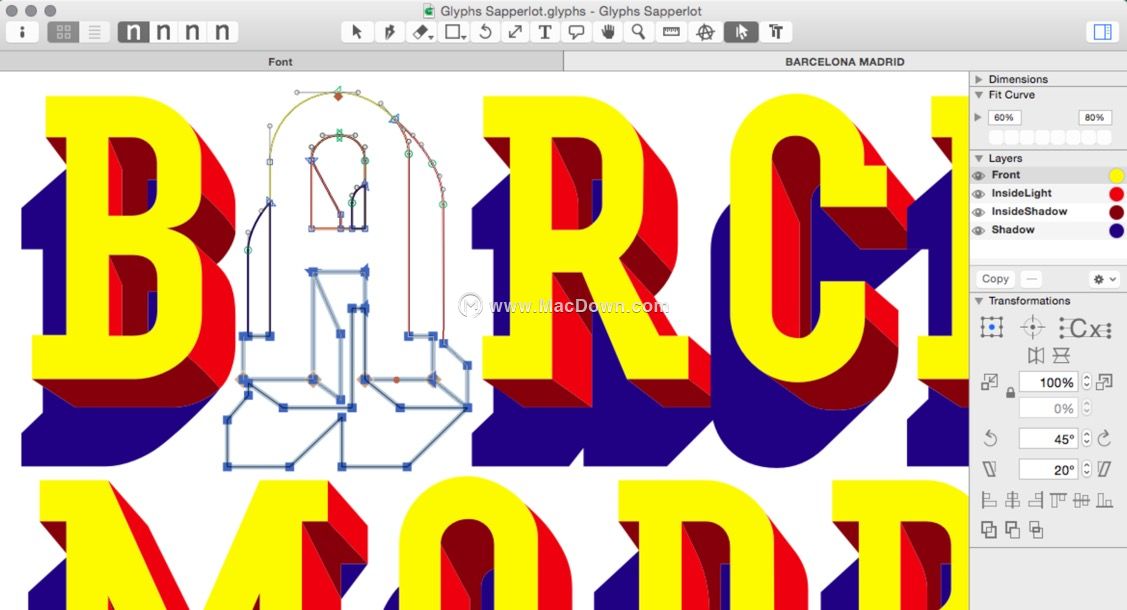 mac字体编辑器birdfontformac,glyphs修改字体名称